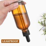 4 oz Dark Amber Glass Dropper Bottles - 4 Pack