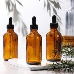 4 oz Dark Amber Glass Dropper Bottles - 4 Pack
