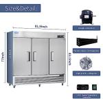 ICECASA 82" Stainless Steel Triple Door Freezer