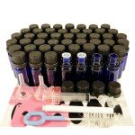 PIPIBA 48-Pack Blue Glass Dropper Bottles 10ml