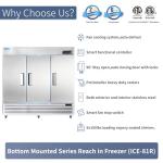 ICECASA 82" Stainless Steel Triple Door Freezer