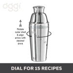 OGGI Dial A Drink Cocktail Shaker with Strainer
