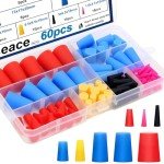 60-Pcs Silicone Rubber Plug Kit in 8 Sizes