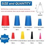 60-Pcs Silicone Rubber Plug Kit in 8 Sizes