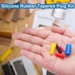 60-Pcs Silicone Rubber Plug Kit in 8 Sizes