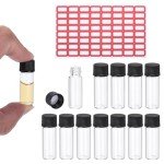 2ml Clear Glass Vials, 12 Pack with Caps