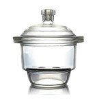 18" Glass Desiccator Jar with Porcelain Plate