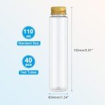 PATIKIL 40-Pack Clear Plastic Test Tubes with Caps
