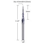 5-Pack Tapered Ball Nose End Mill Bits