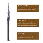 5-Pack Tapered Ball Nose End Mill Bits