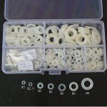 Assorted White Nylon Flat Washers - 350pcs