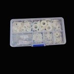 Assorted White Nylon Flat Washers - 350pcs