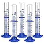 5PCS 100ML Thick Glass Graduated Measuring Cylinders