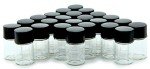 24 Clear 1ml Glass Bottles with Caps and Reducers