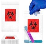 Clear Biohazard Specimen Bags, 3x5 Inch, 100 Pack