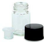 24 Clear 1ml Glass Bottles with Caps and Reducers