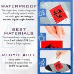 Clear Biohazard Specimen Bags, 3x5 Inch, 100 Pack