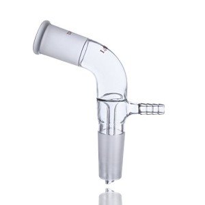 Short Bent Glass Take-Off Adapter with Hose Connection