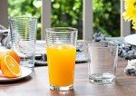 Le'raze 16-Piece Durable Ribbed Glass Set
