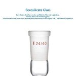 StonyLab Glass Straight Inlet Adapter, 24/40 Joint