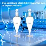 2-Piece Borosilicate Glass 250ML Separating Funnel Set