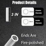 12 Pcs 3" Clear Borosilicate Glass Tubes Set