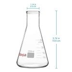 StonyLab 250ml Heavy-Duty Narrow Mouth Erlenmeyer Flask