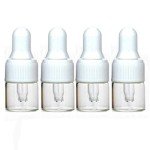100 Clear Mini Glass Dropper Bottles - 1ml