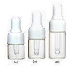 100 Clear Mini Glass Dropper Bottles - 1ml