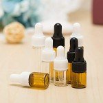 100 Clear Mini Glass Dropper Bottles - 1ml