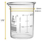 EISCO 12 Pack 20ml Low Form Beakers