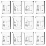 EISCO 12-Pack 10ml Borosilicate Beakers with Spout
