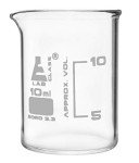 EISCO 12-Pack 10ml Borosilicate Beakers with Spout