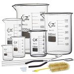 14-Piece Glass Beaker Set with Tongs and Tools