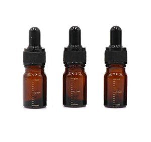 3 Pack 5ml Amber Glass Dropper Bottles