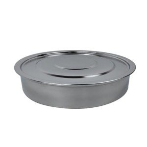 8" Stainless Steel Lab Sieve with Catch Pan & Lid