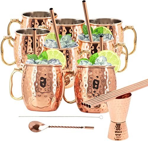 Moscow Mule Mugs Gift Set of 96 with Straws