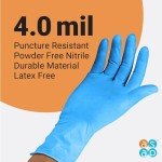 ASAP Blue Nitrile Powder-Free Exam Gloves, Medium 100 Pack