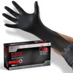 Heavy Duty Black Nitrile Gloves, 100 Count
