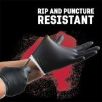 Heavy Duty Black Nitrile Gloves, 100 Count