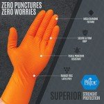 Heavy-Duty Orange Nitrile Gloves, XX-Large, 100/Case