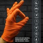Heavy-Duty Orange Nitrile Gloves, XX-Large, 100/Case