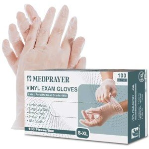 Vinyl Exam Gloves - Disposable, Powder-Free, 100 Count