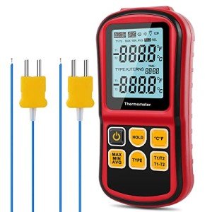 Dual Channel Digital Thermometer with K-Type Probes