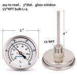Stainless Steel Brewing Thermometer with Adjustable Dial