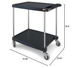 Metro MY2030-24BL Utility Cart with 2 Shelves
