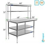 Stainless Steel Work Table with 2 Shelves