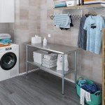 Jefferson Stainless Steel Work Table with Shelf