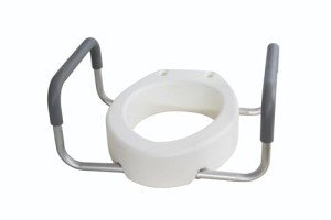 Elevated Toilet Seat Riser with Padded Arms