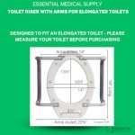 Elevated Toilet Seat Riser with Padded Arms